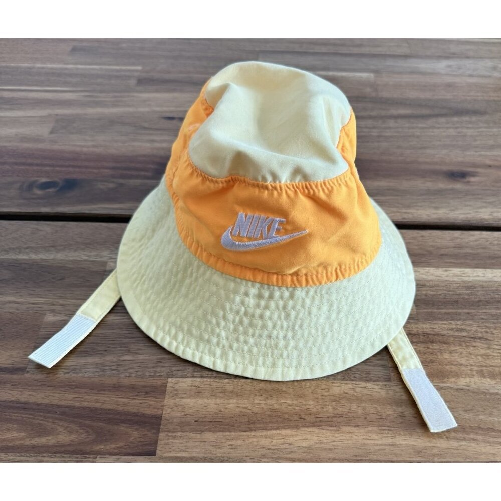 NIKE Baby Bucket Hat sz 9 Months Yellow Orange UPF 40+‎ Summer Vacation Outdoor